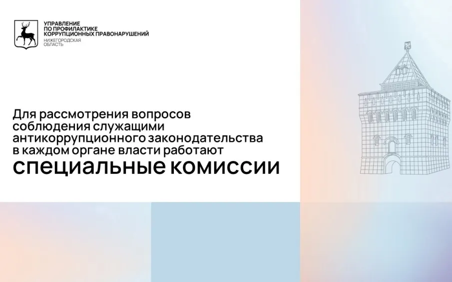 Вопросы соблюдения требований антикоррупционного законодательства были рассмотрены на заседаниях комиссий в органах исполнительной власти Нижегородской области